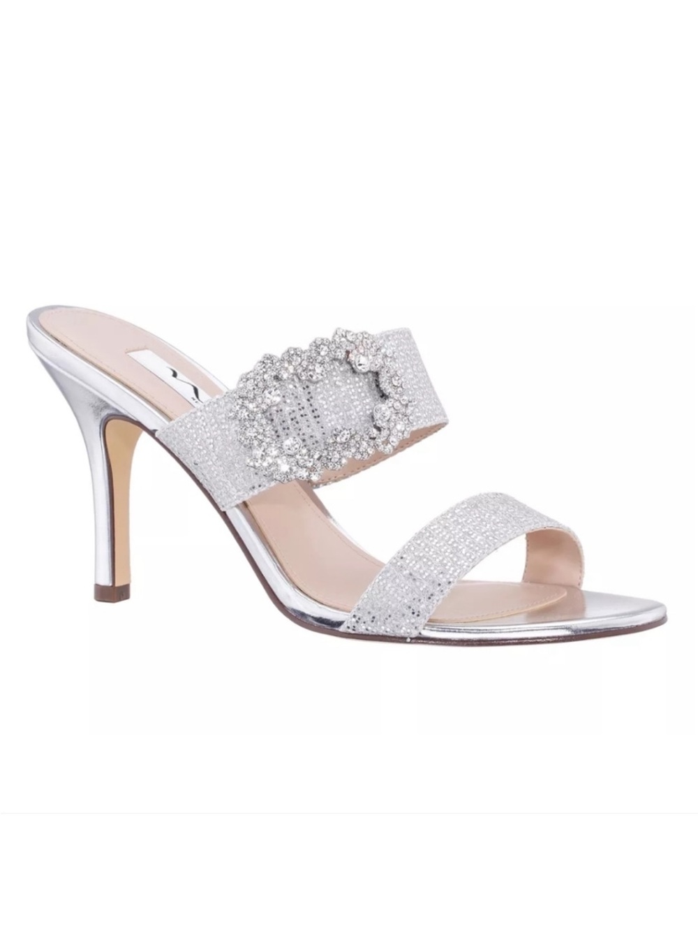 NWT NINA SILVER HEELS